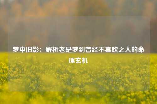 梦中旧影：解析老是梦到曾经不喜欢之人的命理玄机
